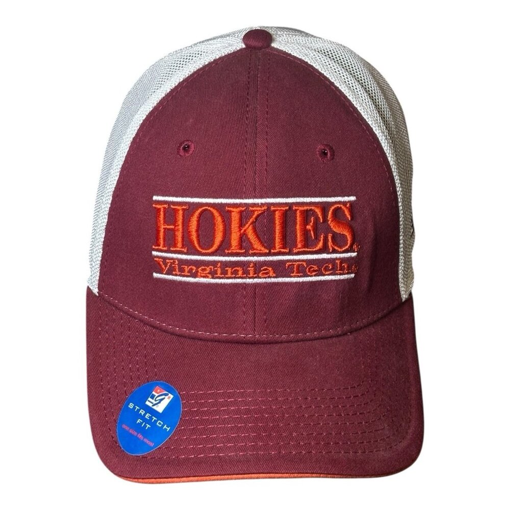 Virginia Tech The Game Hokies Mesh Adjustable Trucker Hat Maroon Orange Stretch